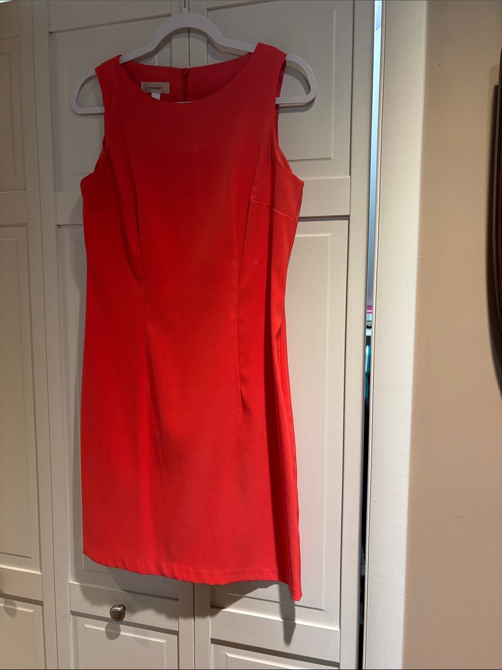 Dress Barn Bold Coral Sleeveless Sheath Dress